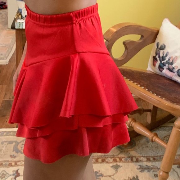 Red Ruffle Skirt - Picture 2 of 3